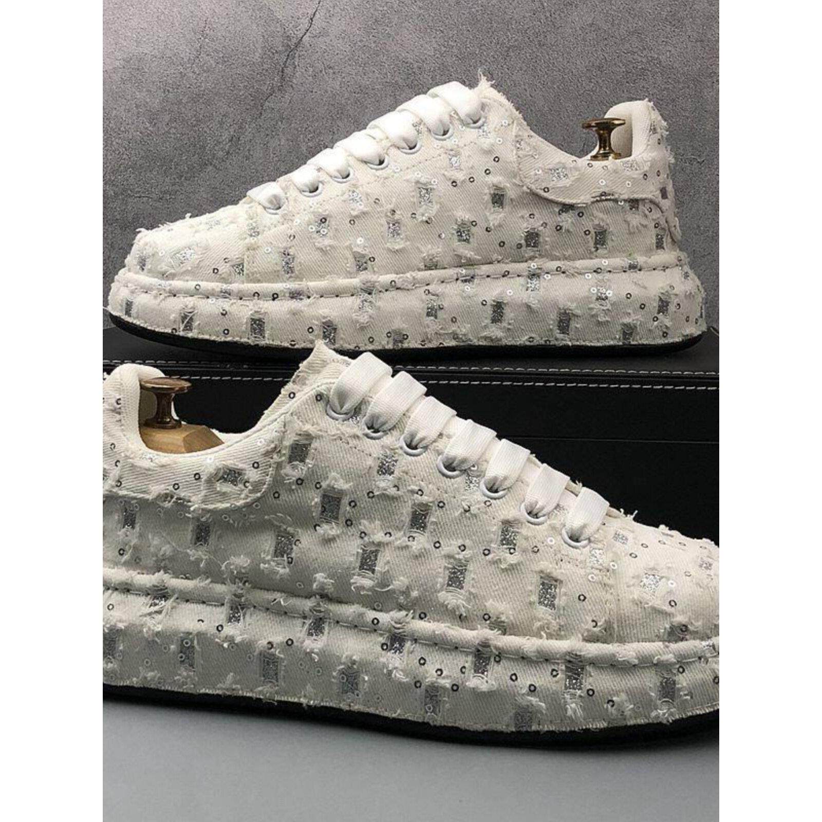 香港男鞋厚底白鞋2025新欧洲站帆布鞋男底鞋内增高运动鞋