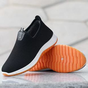 女中老年一脚蹬女棉靴轻便 加绒通气软底防滑老北京布鞋 冬季 女棉鞋