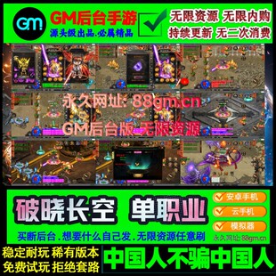 破晓长空传奇 中变多大陆20阶单职业 手游gm无限后台非单机版