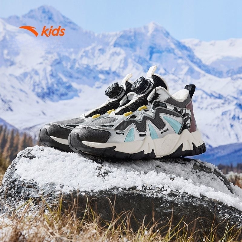 安踏儿童大童棉鞋2025冬季新款舒适保暖防滑耐磨中大童中帮棉鞋