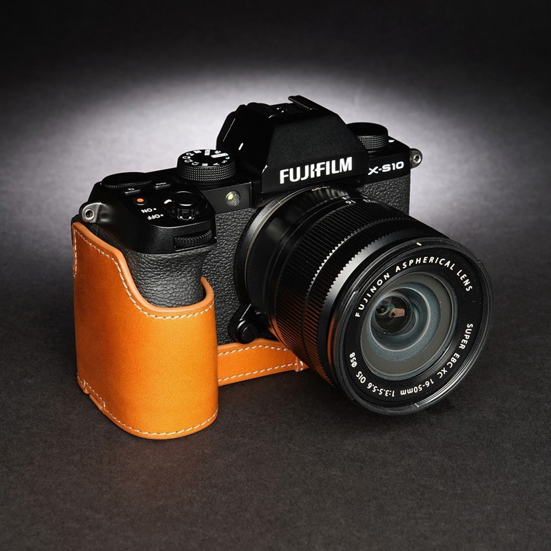 现货 tp原创 真皮富士x-s10皮套相机包xs10保护套相机套手柄 牛皮