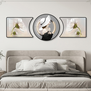 现代简约卧室装饰画轻奢房间背景墙挂画2026新款大气主卧三联壁画