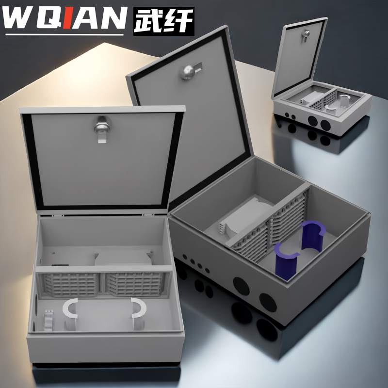 武纤 光纤分纤箱12/24/48/72/96/144芯 室外光缆壁挂分线箱光交箱分光箱熔接箱三网电信移动联通分光纤线箱盒