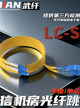 武纤 单模单芯双芯光纤跳线LC-SC双纤跳纤lc尾纤小方头转大方电信级光纤延长线1/2/3/5M/10/20米光模块连接线