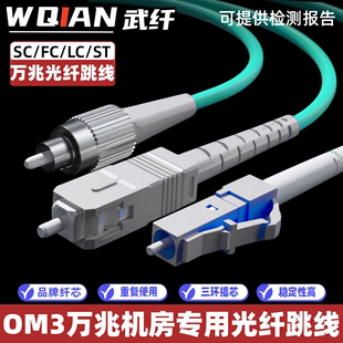 FC光纤跳线om3光跳纤尾纤lc fc双芯光钎线5米10M20米 OM3光纤跳线电信级万兆多模LC 武纤