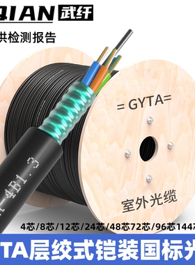 GYTA/S层绞式铠装4芯光缆8芯光缆国标室外48芯单模12/24/36/72/96/144/288芯光纤光缆加粗光纤线直埋