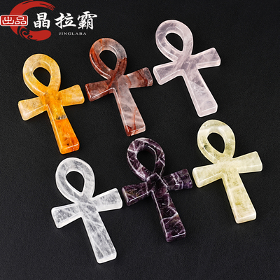 天然水晶安卡摆件装饰