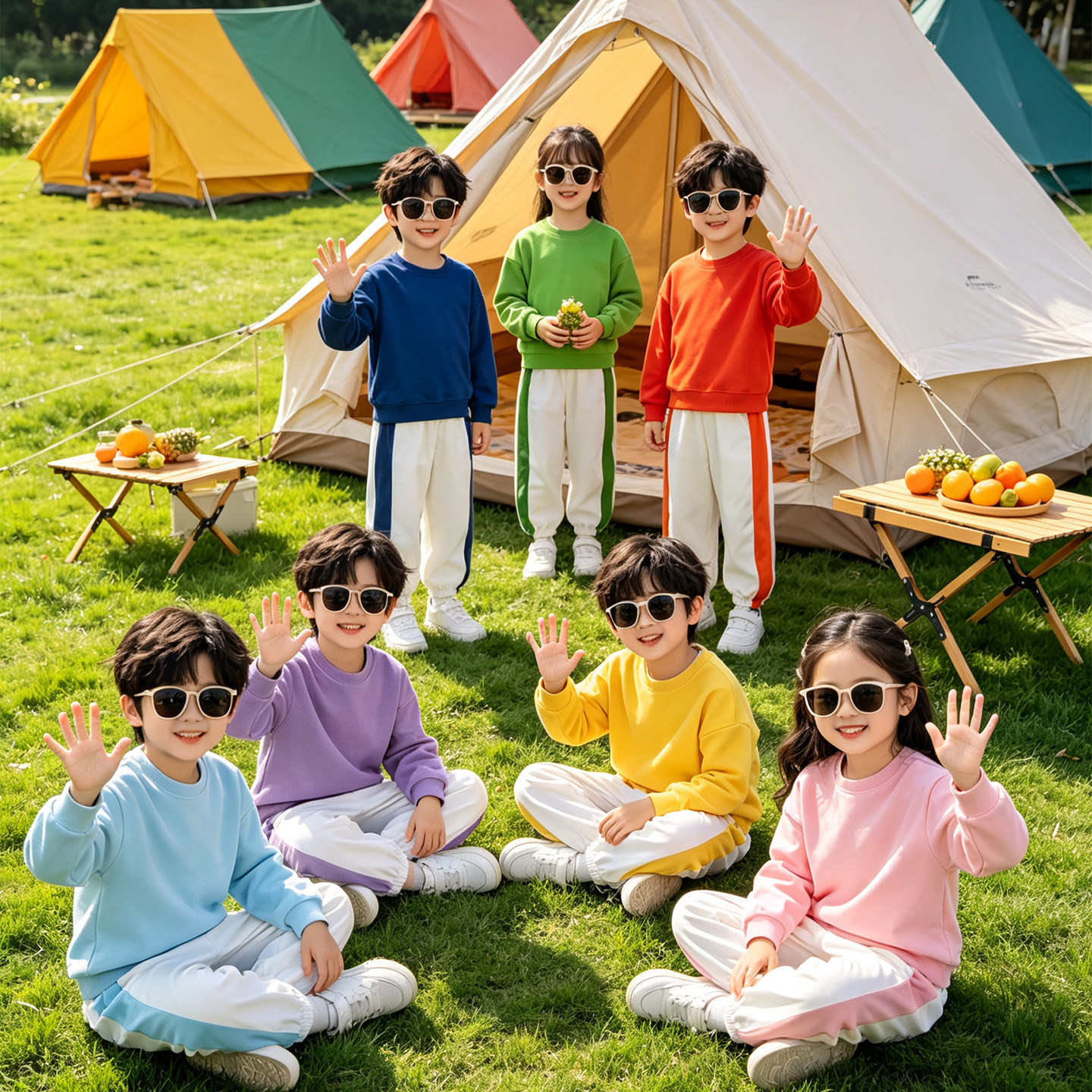 儿童啦啦队演出服班服小学生幼儿园开幕式运动会合唱团体运动服装图片