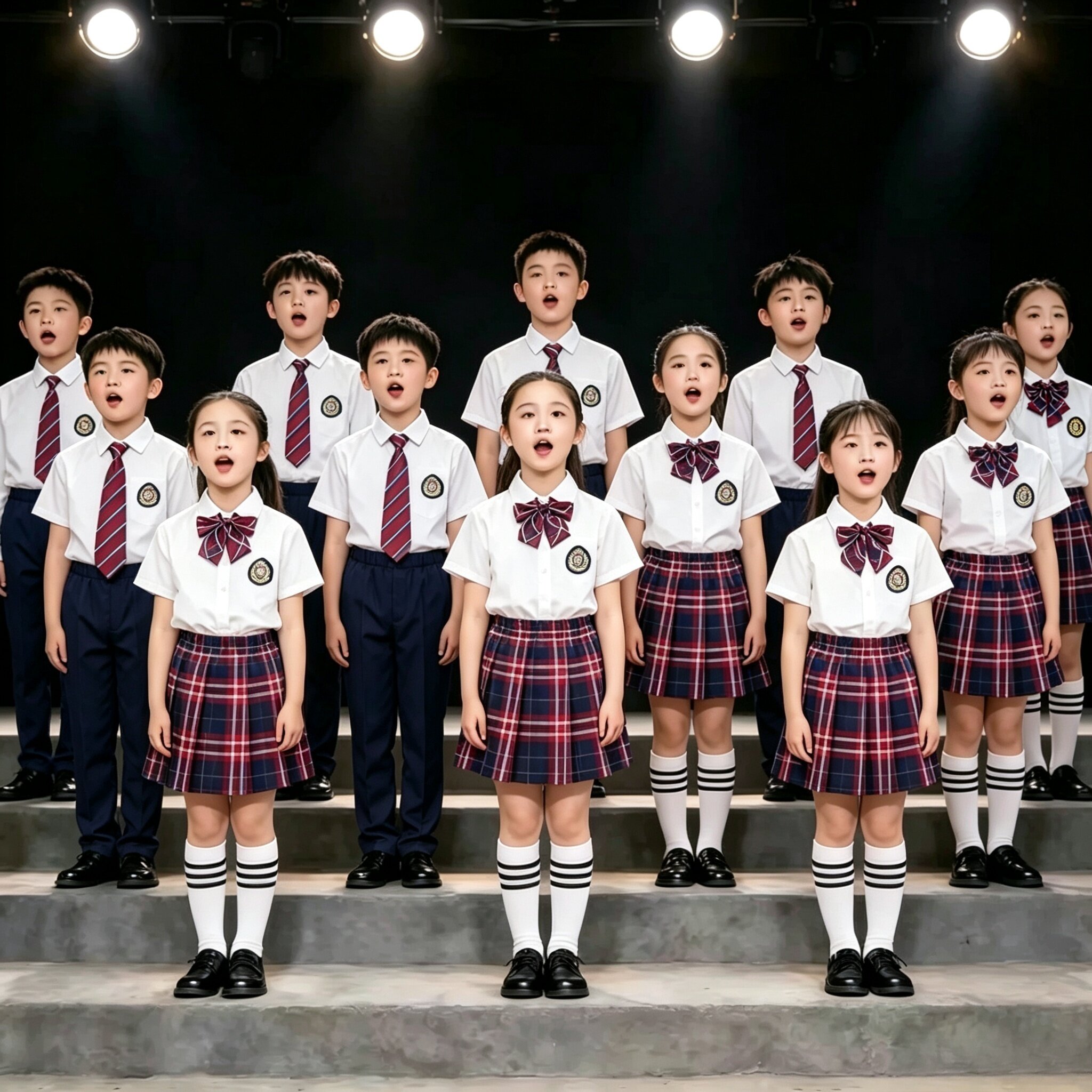 国庆儿童合唱团红色爱国朗诵演出服女童小学生红歌演讲比赛礼服装图片