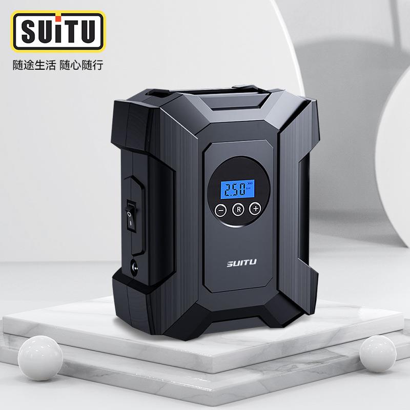 随途充气泵车载多功能电动轮胎充气泵便携式汽车12V加气泵打气筒