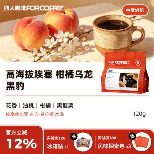 四人埃塞黑豹手冲咖啡豆120g