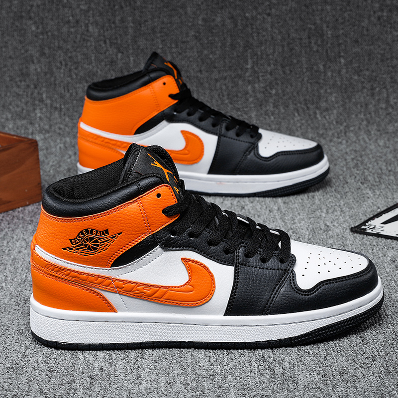 黑白橘空军一号男女运动板鞋