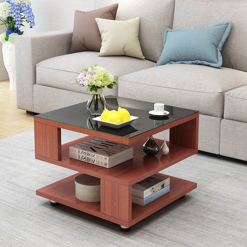 竹筠楼茶几现代简约创意沙发边几角几小茶几方几加厚多层木质方桌