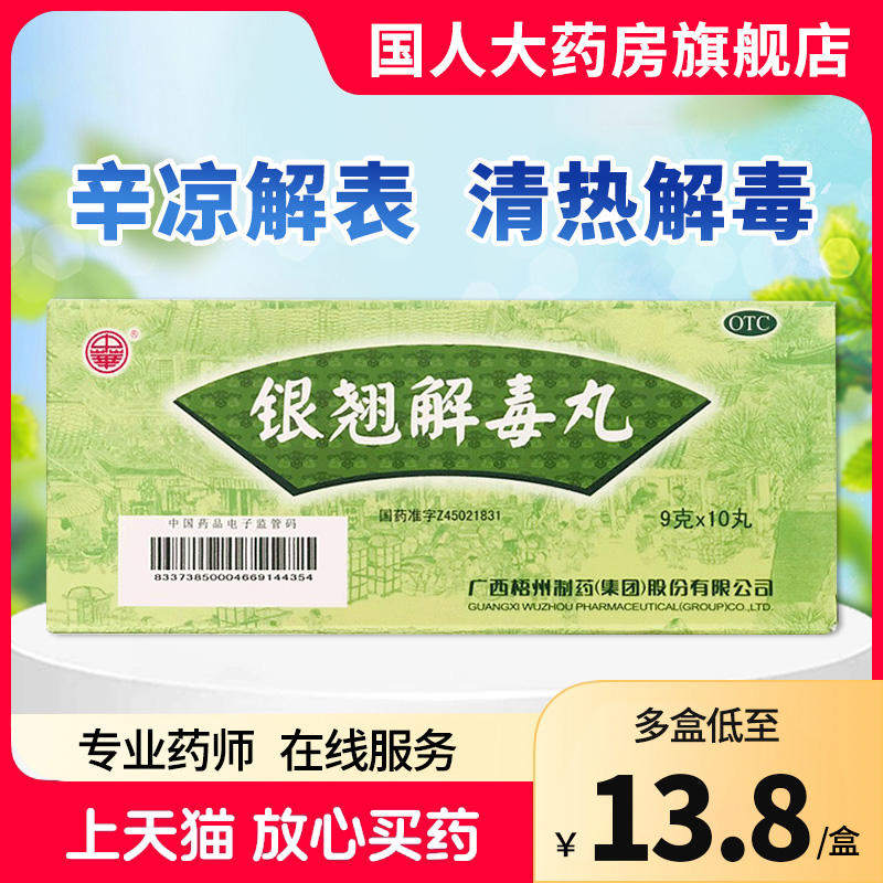 【中华】银翘解毒丸9g*10丸/盒
