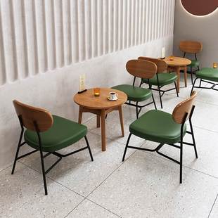 奶茶店桌椅组合咖啡厅卡座沙发凳铁艺桌子餐饮简约风格 家具甜品桌