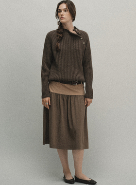 Tonō 半高领斜开门襟全羊毛金属扣毛衣｜Tonolab
