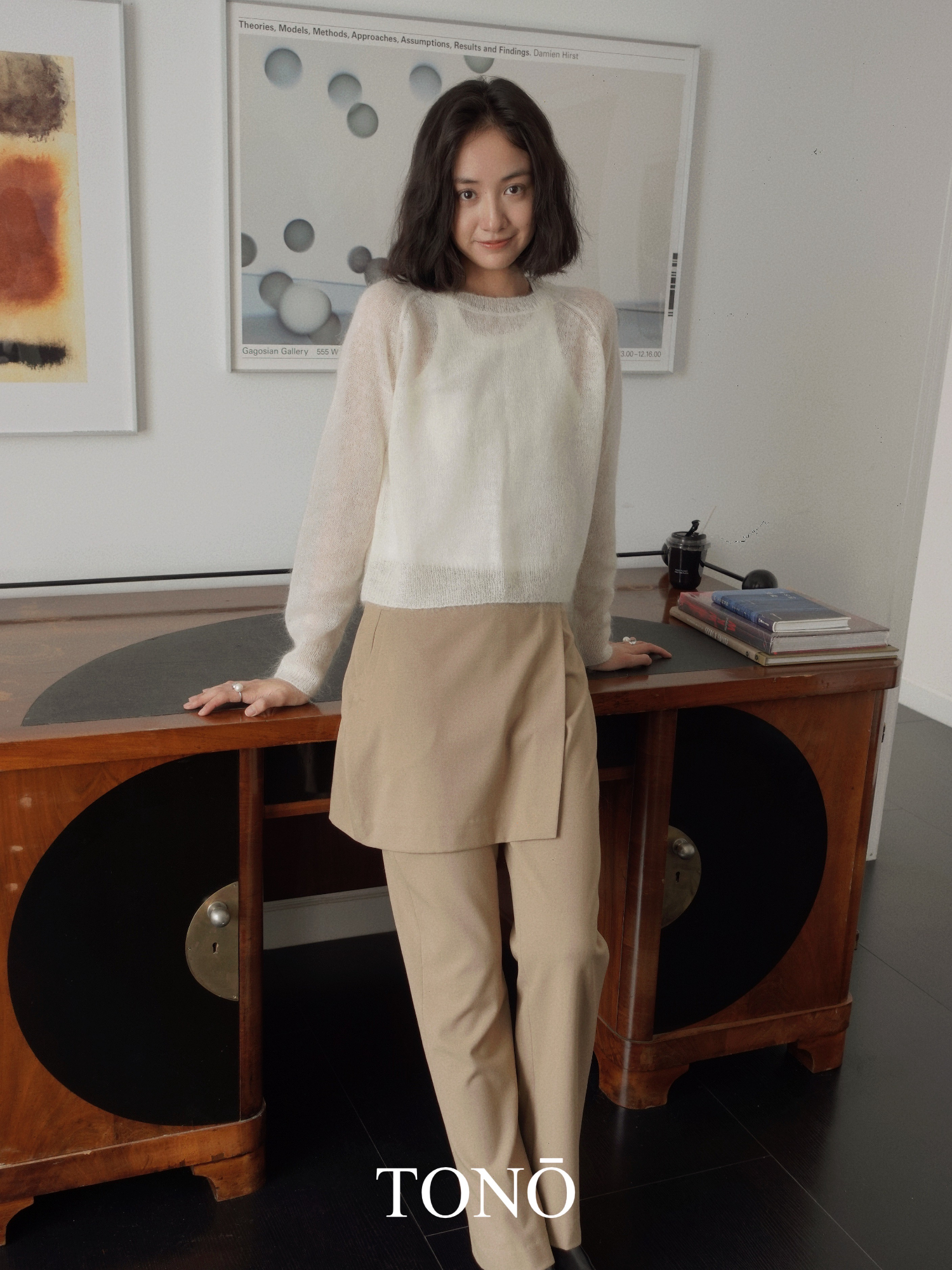 Tonolab｜Tonō 高端羊毛假两件遮胯显瘦直筒休闲裙裤