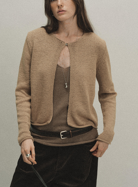 Tonō 一粒扣卷边圆领针织开衫上衣｜Tonolab