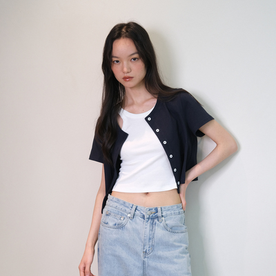 Tonō  休闲百搭高腰显瘦短袖开衫｜Tonolab