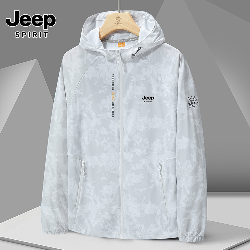 JEEP吉普夏季防晒衣服男外穿防紫外线女皮肤衣衫钓鱼薄款百搭外套