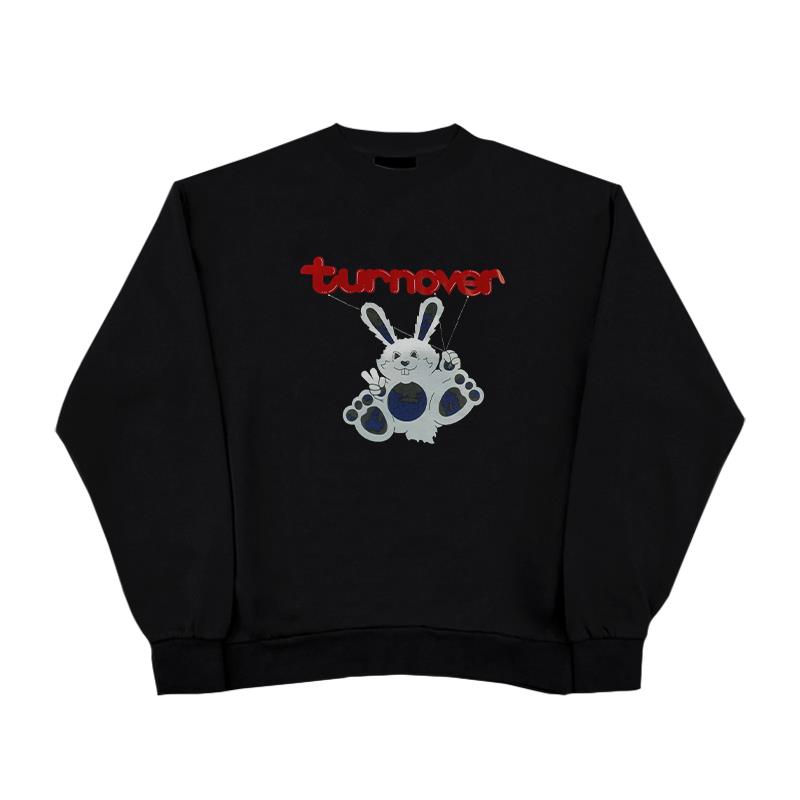 chic可爱白色小兔子印花个性休闲圆领卫衣 Hiphop街头风别致上衣