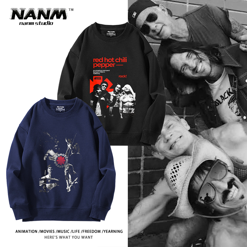 Red hot chilli peppers红辣椒摇滚乐队周边圆领卫衣男女秋冬外套