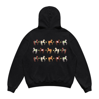 美式复古潮牌oversize风宽松落肩连帽卫衣男款高街重磅纯棉上衣女