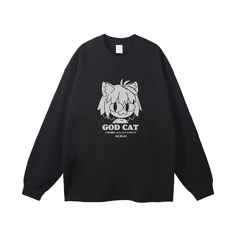 胶囊工作室二次元月姬动漫爱尔奎特猫长袖T恤纯棉休闲宽松打底衫