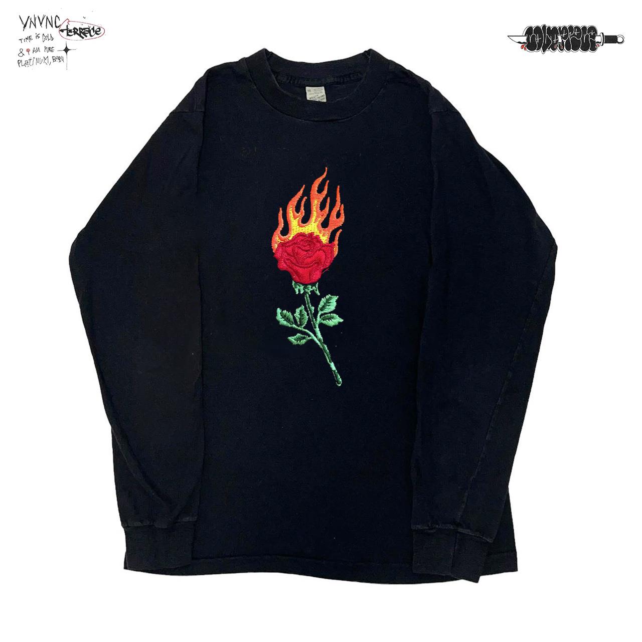 清仓款！oldschool美式复古仿刺绣玫瑰花多早秋巨好看长袖上衣