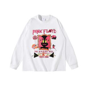 T恤 vintage复古潮牌男女长袖 Pink Floyd平克弗洛伊德摇滚短袖