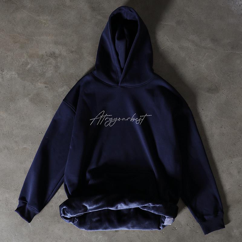 搞钱做慈善 银狐绒580克保暖！美式长袖女加绒加厚男上衣连帽卫衣