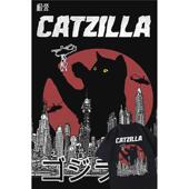 tee夏 Style Japanese Catzilla Sunset Kitten T恤 Cat shirt