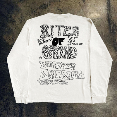 BOMBA STUDIO手绘风英文字母创意印花长袖T恤男情侣款潮牌上衣女