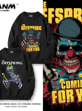 the offspring后裔乐团周边圆领卫衣男女秋冬加绒欧美摇滚外套潮