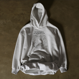 搞钱做慈善 银狐绒580克保暖！美式长袖女加绒加厚男上衣连帽卫衣