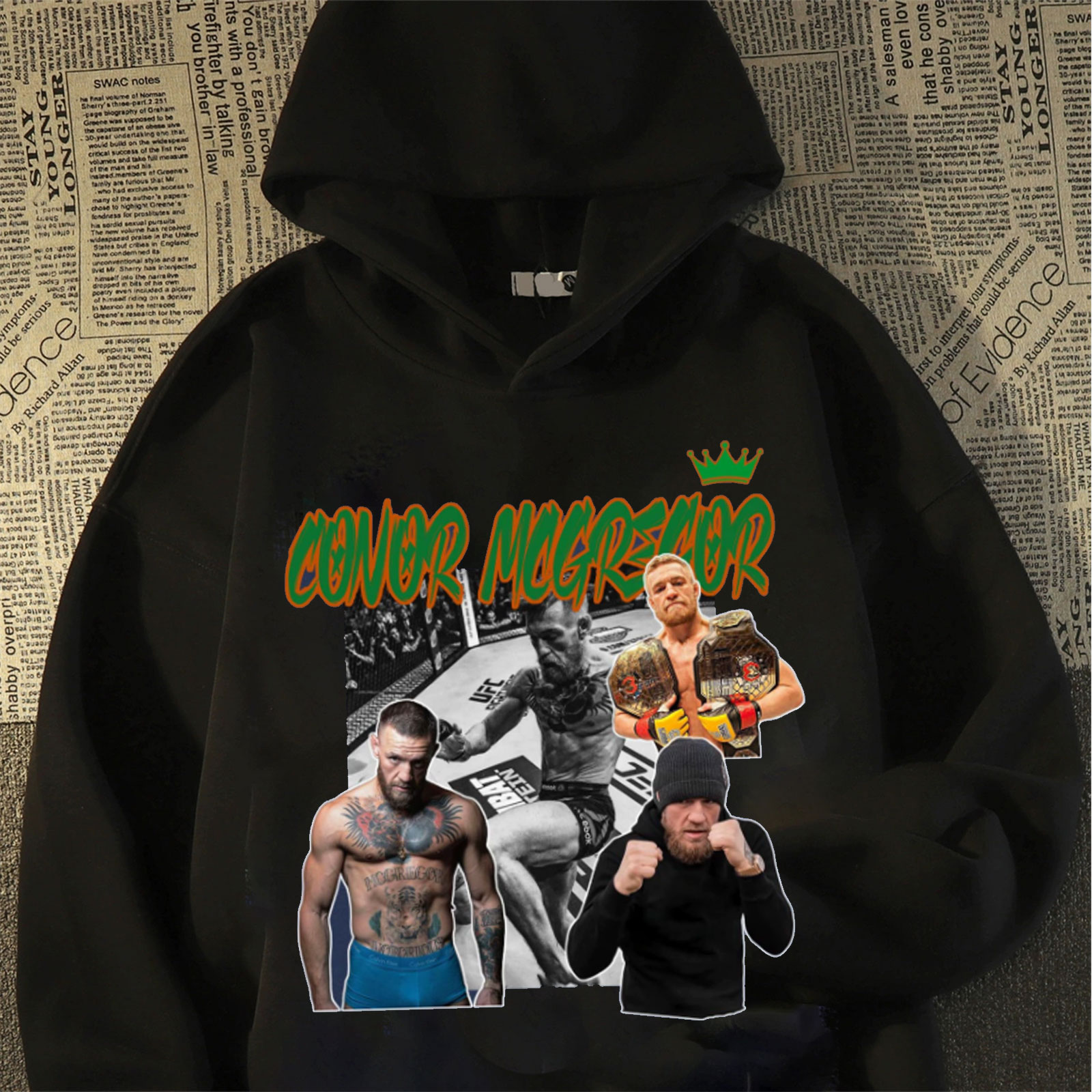 嘴炮康纳UFC健身连帽卫衣MMA综合格斗拳击运动宽松训练长袖帽衫冬