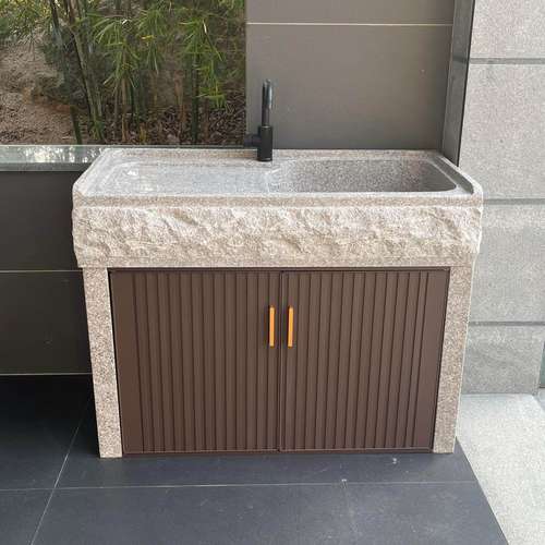 花岗岩洗衣池别墅户外一体石材带洗手台洗衣搓板室外槽户外洗手盆