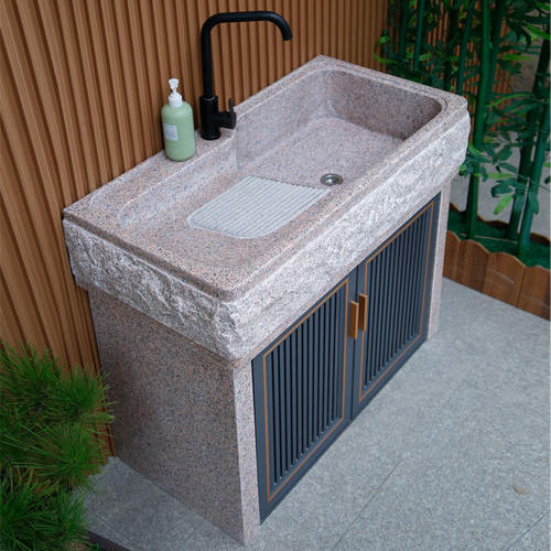 天然大理石洗菜池庭院洗手池家用户外水池台盆室外石头洗衣池空池