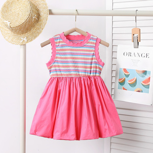 【时尚多巴胺花苞裙】童装女童夏季度假风连衣裙儿童甜美洋气裙子