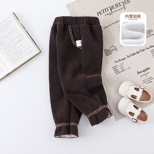 【洋气甜美花苞裤】童装女童秋冬季加绒灯芯绒裤小童保暖休闲长裤