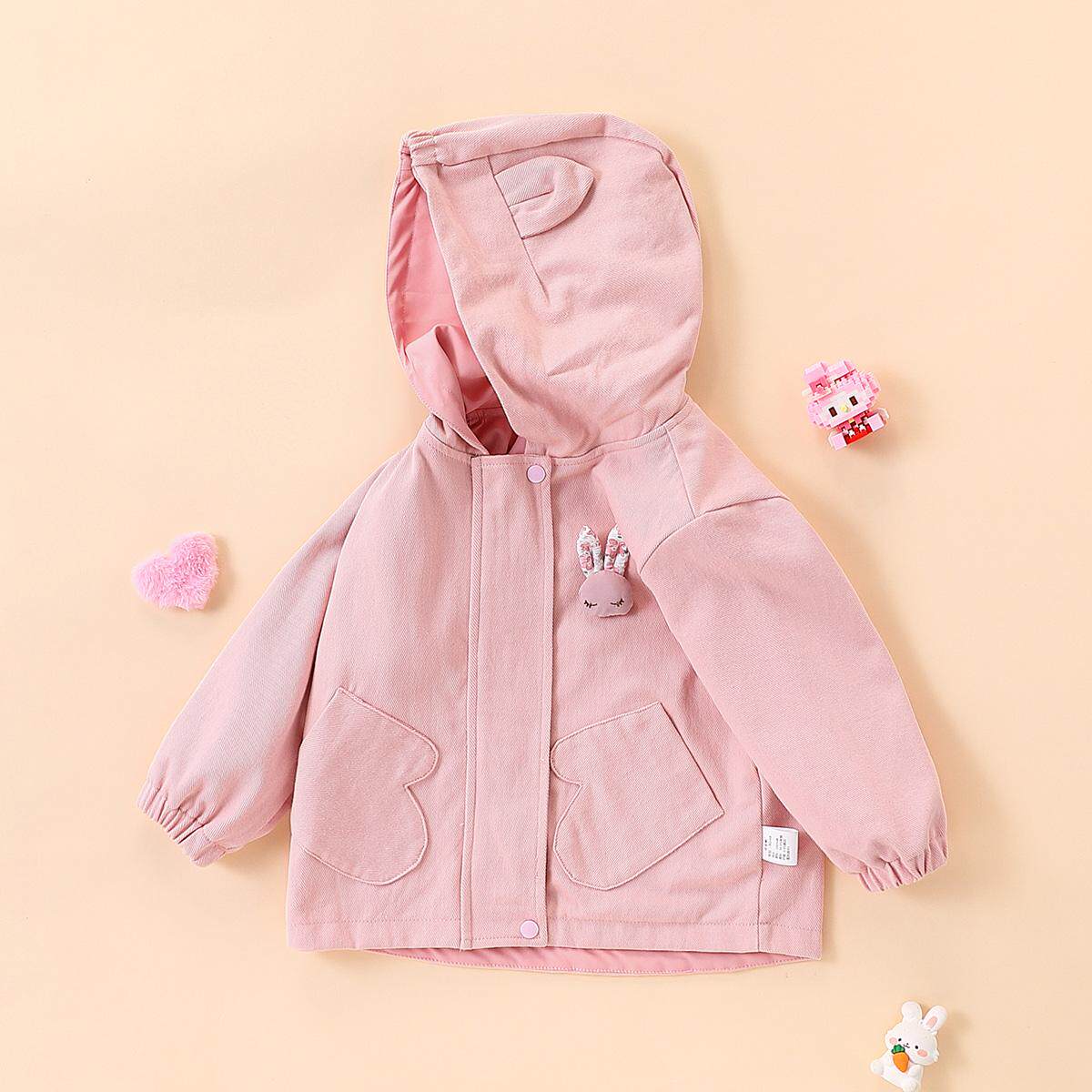 【加厚连帽外套】童装女宝宝春装可爱开衫外套小童洋气百搭夹克衫