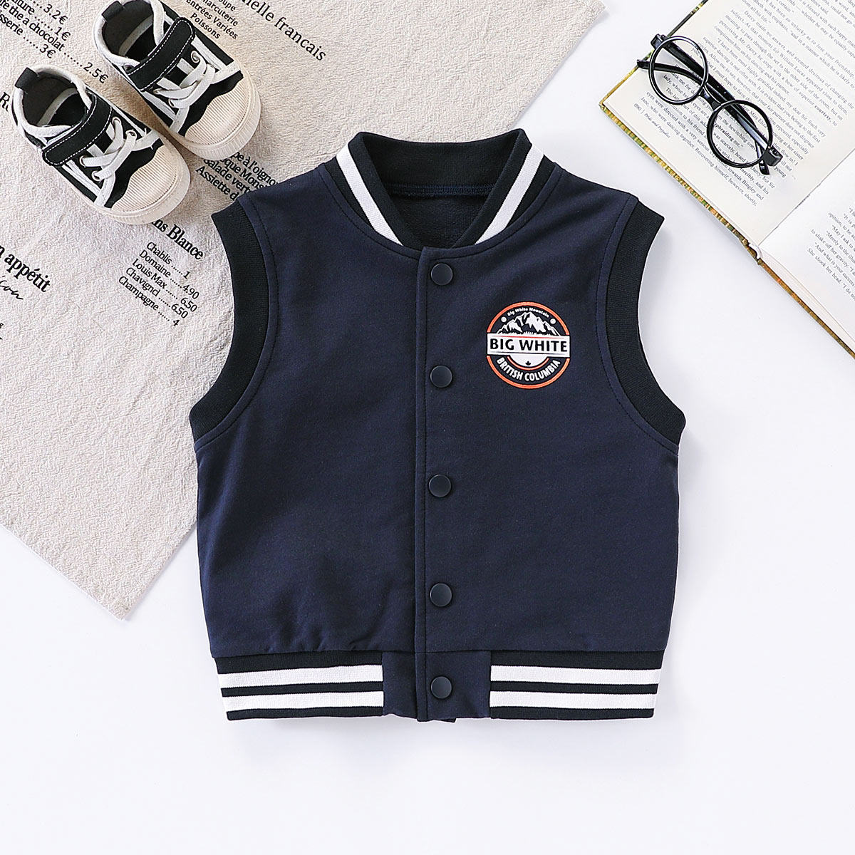 【英伦风】童装男宝宝秋季帅气纯棉马甲外套小童舒适百搭学院风衫