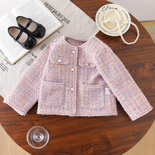 【甜美小香风外套】童装女童秋季时尚洋气时髦外套儿童百搭夹克衫