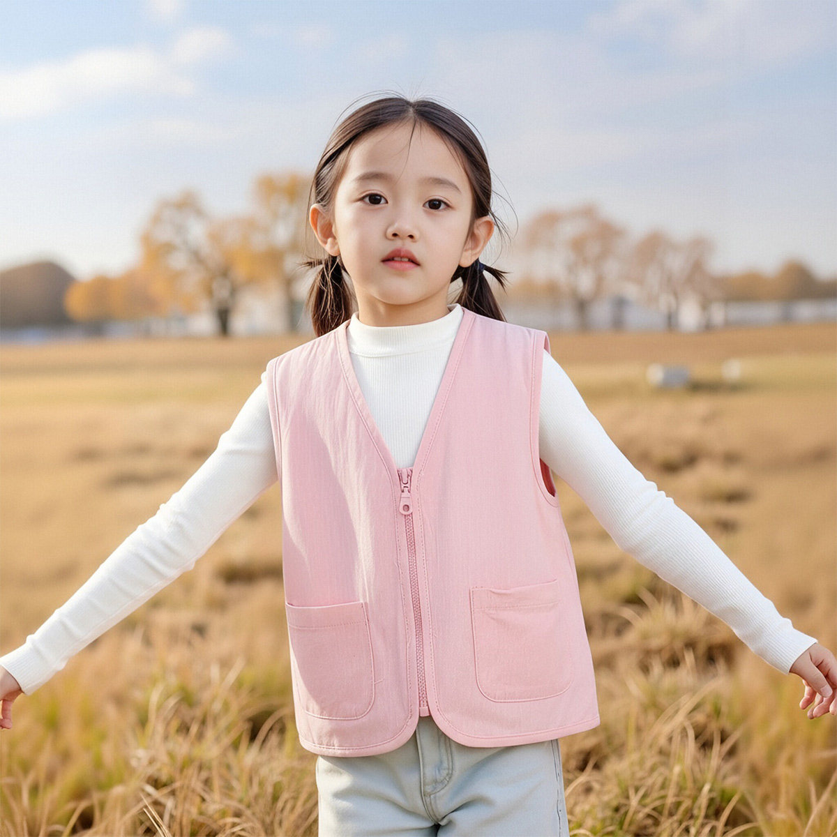【开衫马甲】童装女童背心马甲秋季新款韩版百搭儿童坎肩户外外穿