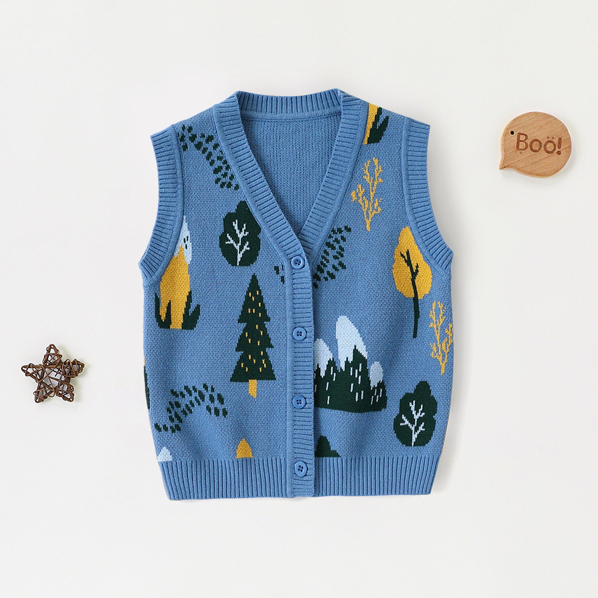 【纯棉时尚百搭马甲毛衣】童装男宝宝春季帅气休闲毛衫背心针织衫