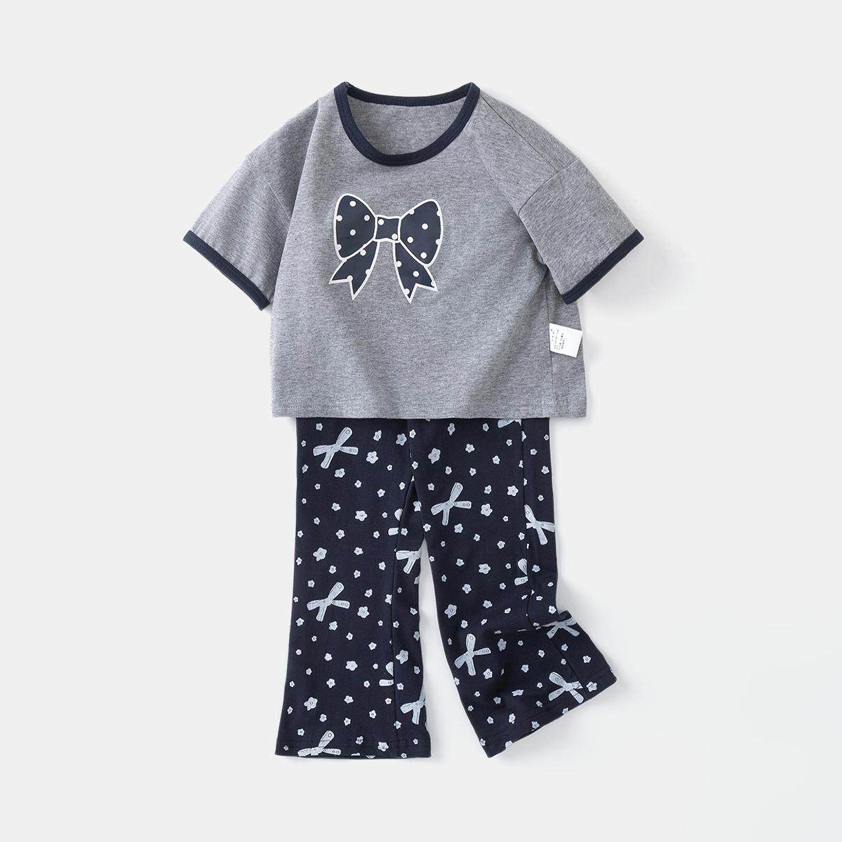 【时尚微喇叭短袖套装】童装女童夏季洋气两件套儿童休闲套装潮流