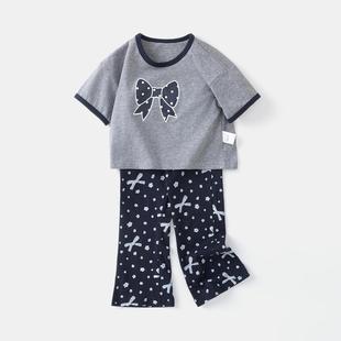 【时尚微喇叭短袖套装】童装女童夏季洋气两件套儿童休闲套装潮流