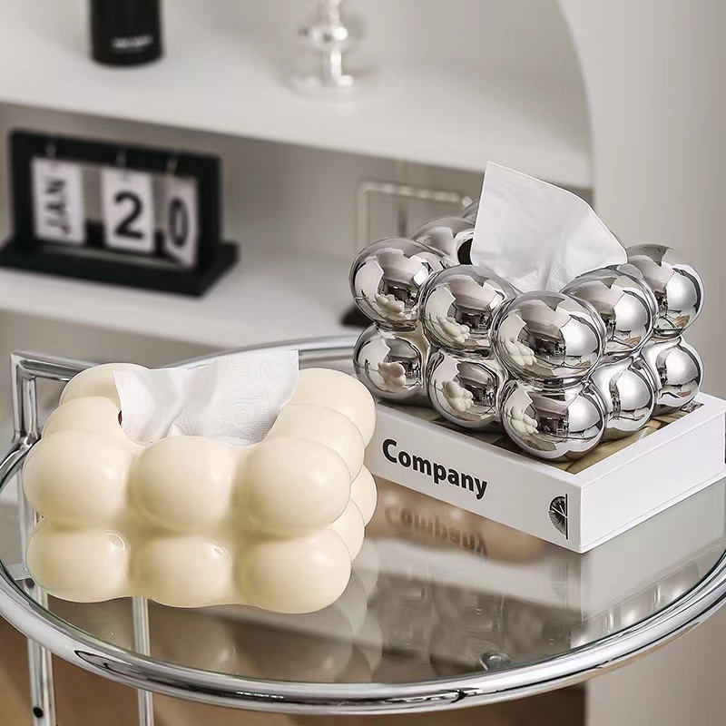 云朵奶油桌面陶瓷纸巾抽纸盒餐巾纸盒客厅风ins棉花糖摆件装饰品