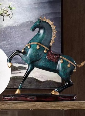 马到成功摆件玄关客厅办公室开业礼品酒柜摆设家居胖马装饰品