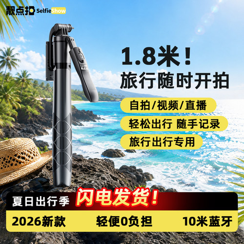 靓点拍自拍杆直播支架落地式防抖